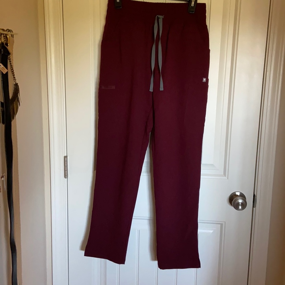 Figs burgundy high waisted zola